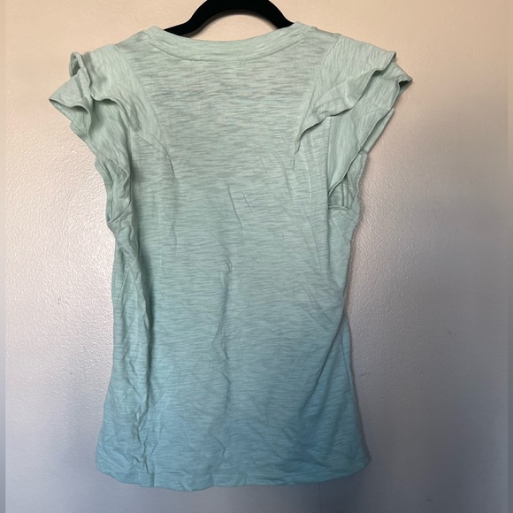 Mint Green Ruffle Sleeve Top - Picture 2 of 3